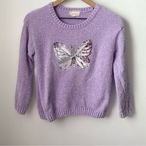 girls sweater with sequin butterfly